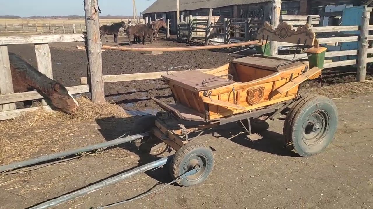 Вытянули вазок с сеновала и готовим запрегать