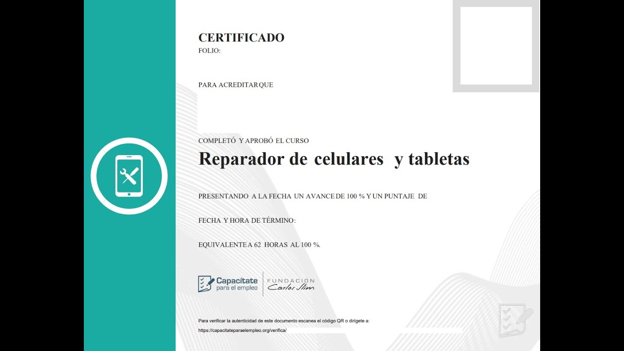 Curso Reparador de Celulares y Tabletas de la página.  capacitateparaelempleo.org
