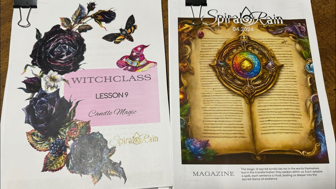 Spiral_Rain #unboxing Sacred Scrolls & Mystical Texts, & #unboxing WitchClass Lesson #9 Candle Magic