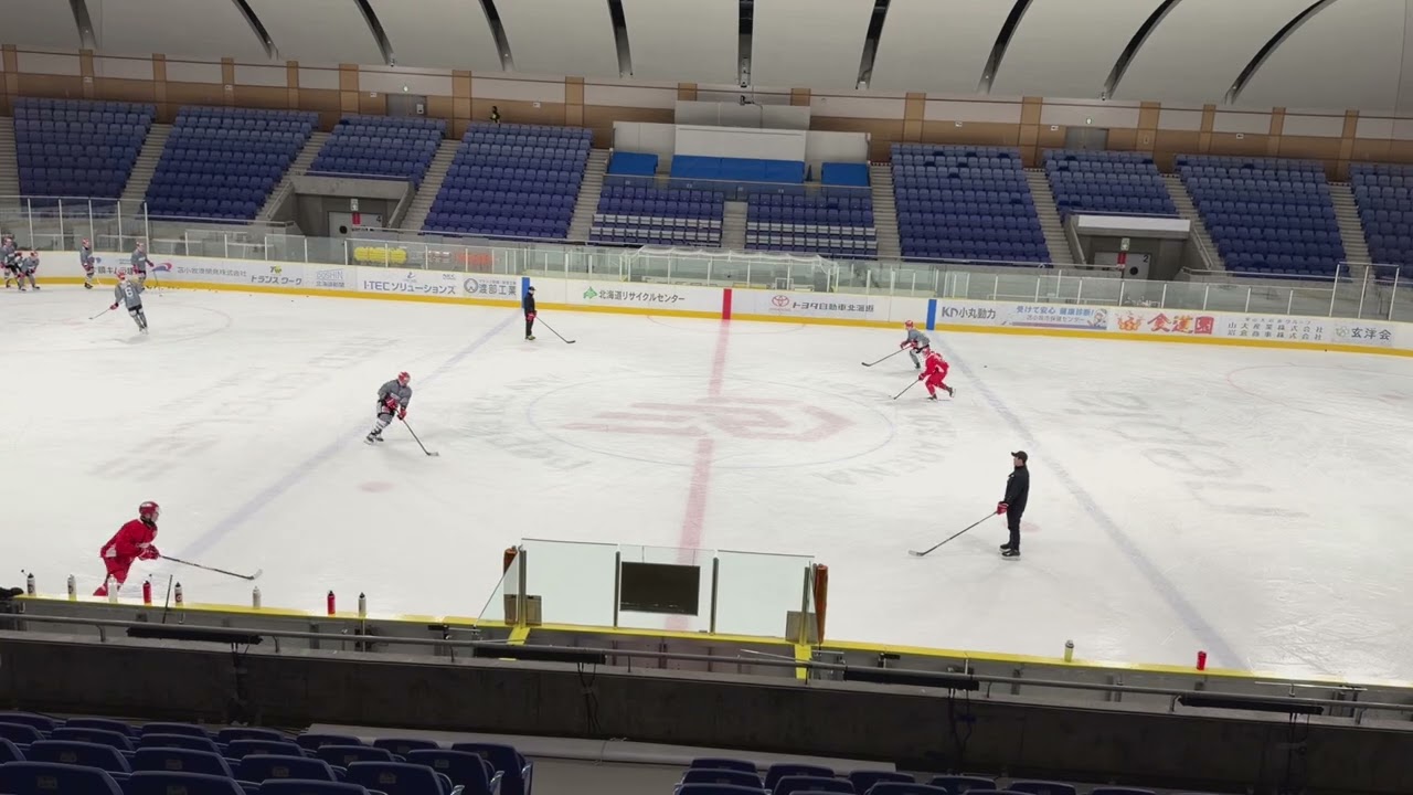 プロはどんな練習をするのか④ Pass and shoot#アイスホッケー #ice hockey#REH#レッドイーグルス北海道 #アジアリーグアイスホッケー 