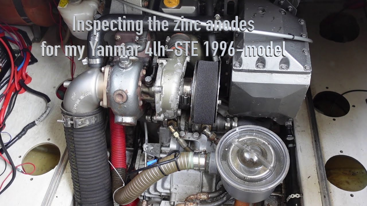 Inspecting zinc anodes on Yanmar 4LH-STE