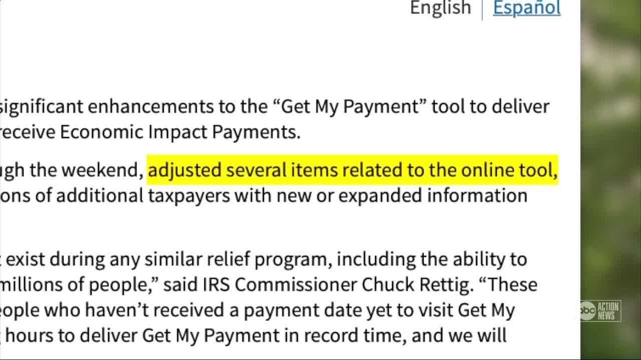 IRS fixes glitches on website to help frustrated taxpayers get their stimulus payments
