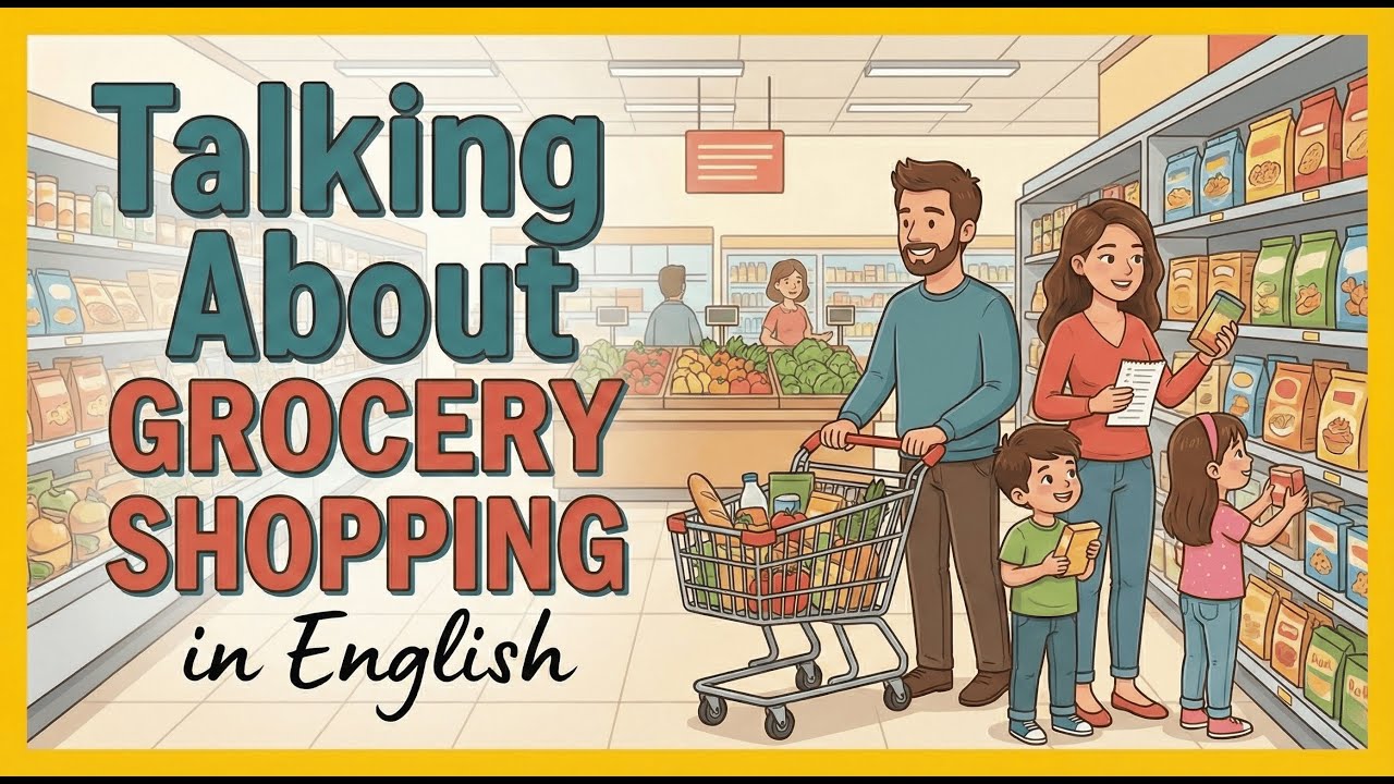 How to Talk About Grocery Shopping in English  English Conversation Practice  Easy English Podcast