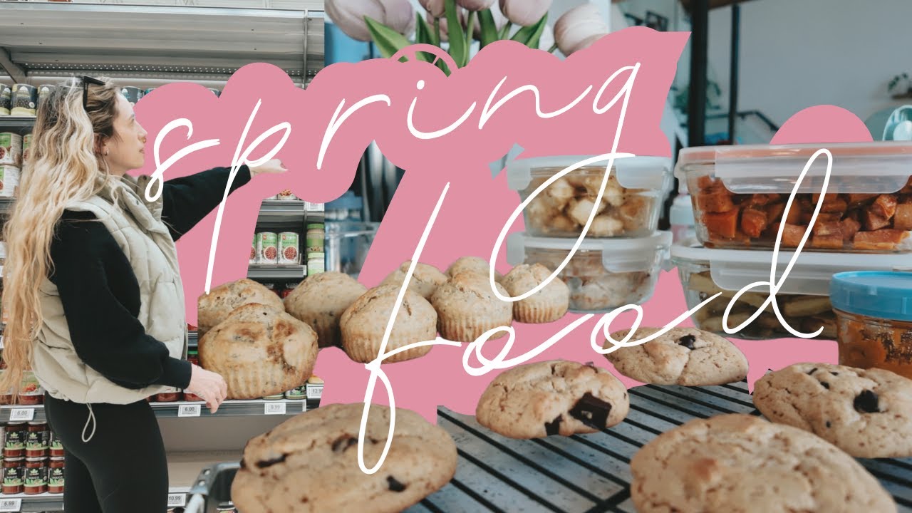 Spring Grocery Run, Workout & MEAL PREP 🍋🍪 (Healthy & Fresh!)