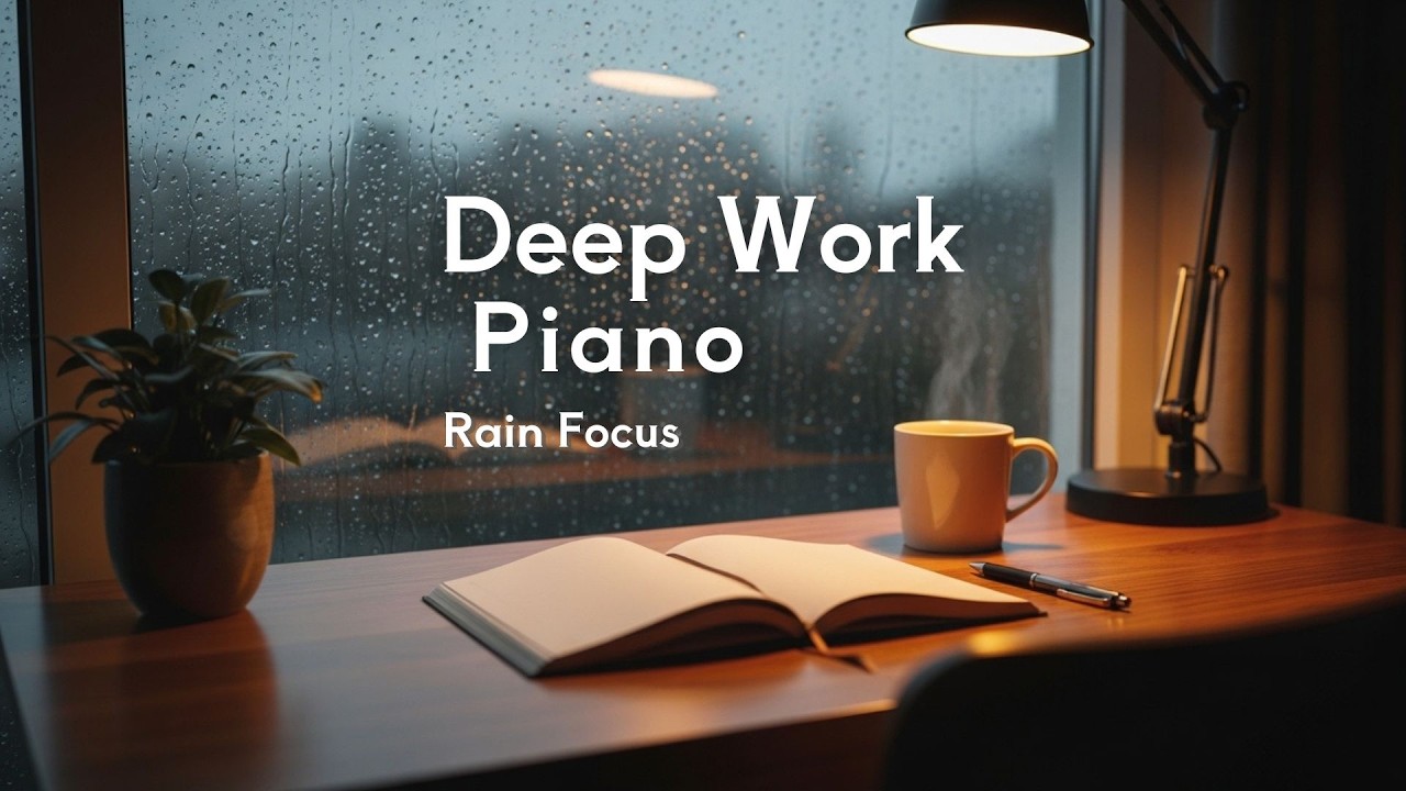 Deep Work Piano – Rain Focus | 1 Hour Calm Study & Work Music