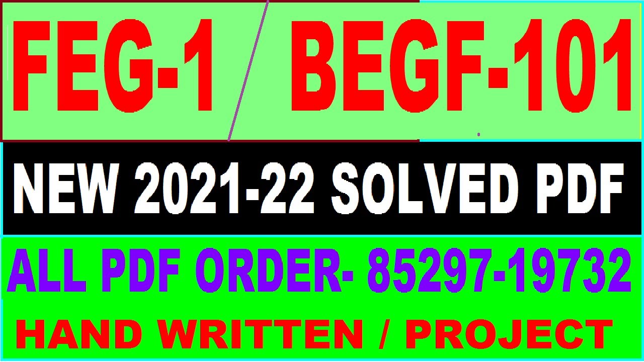 feg-1 solved assignment 2021-22 / feg 1 solved assignment in English / ignou begf 101 solved 2021-22