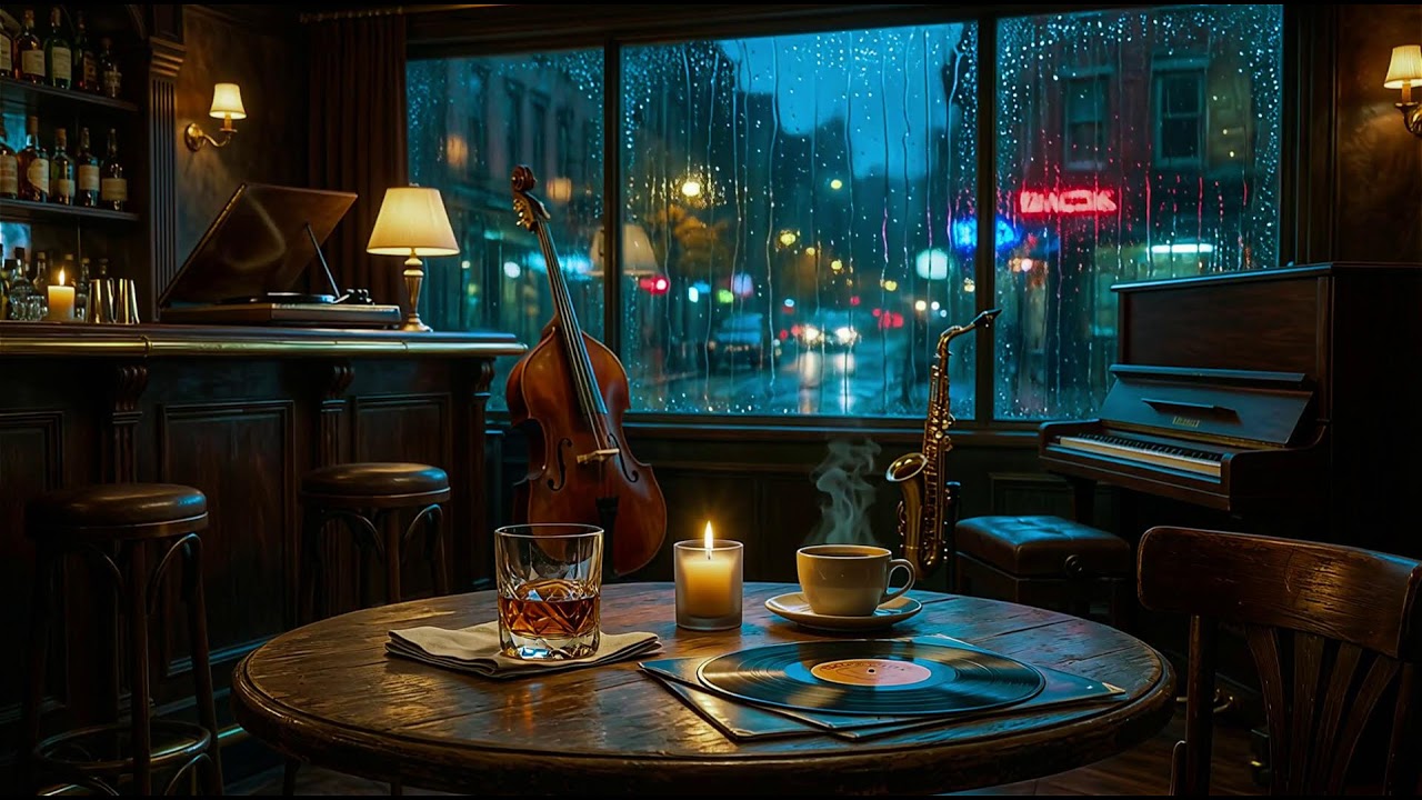 Cozy Jazz Music for Sleep, Study & Deep Relaxation ☕ Smooth Cafe Ambience & Rain Sounds