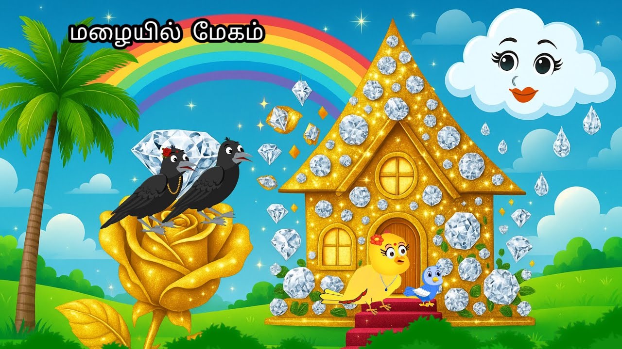 ANGRY CLOUD IN JUNGLE STORY /MORAL STORY IN TAMIL / VILLAGE BIRDS CARTOON