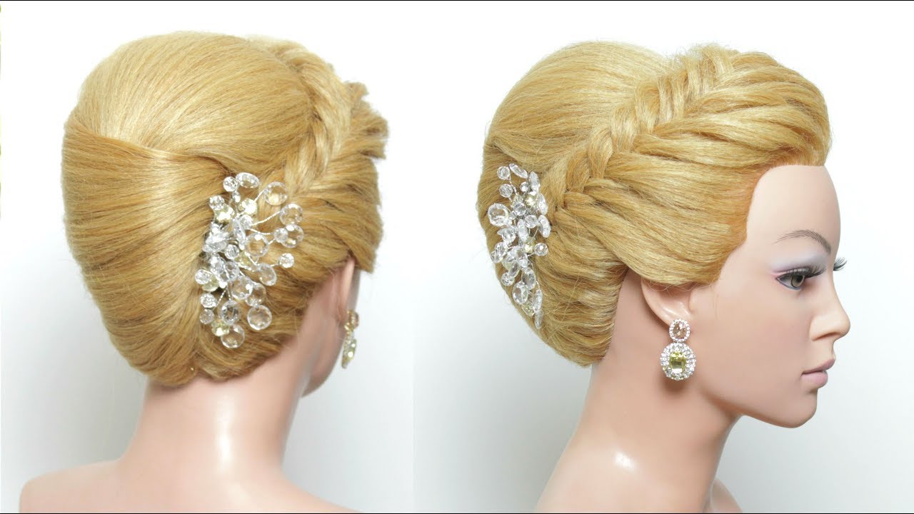 French Roll Updo. Easy Bridal Hairstyle For Long Medium Hair Tutorial