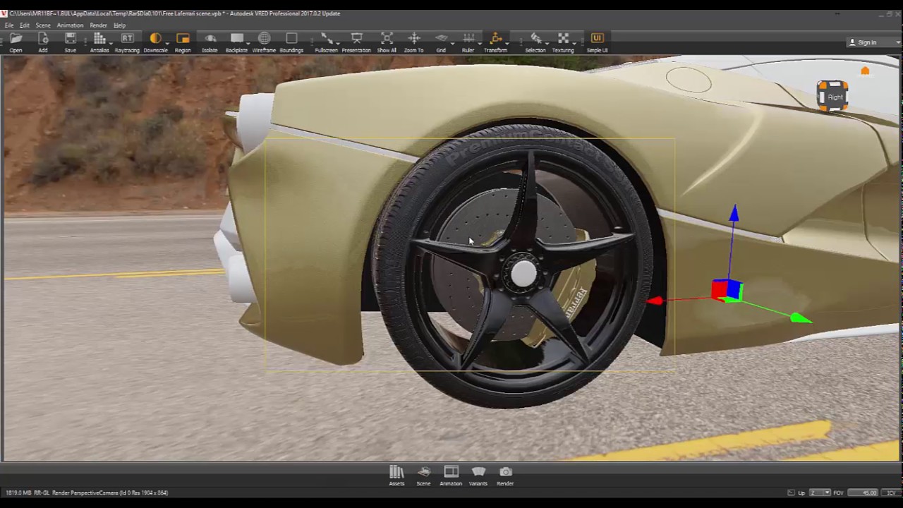 VRED Professional. Photorealistic 3D scene tutorial.