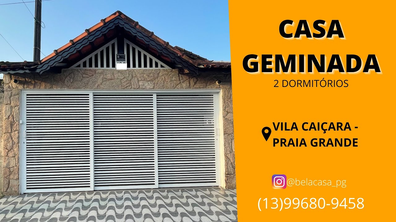 CASA GEMINADA VILA CAIÇARA PRAIA GRANDE - BELA CASA IMÓVEIS PG 🧡