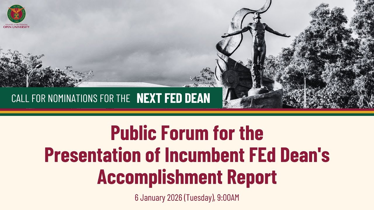 Search for the Next Dean of FEd: Presentation of the Incumbent Dean’s Accomplishments
