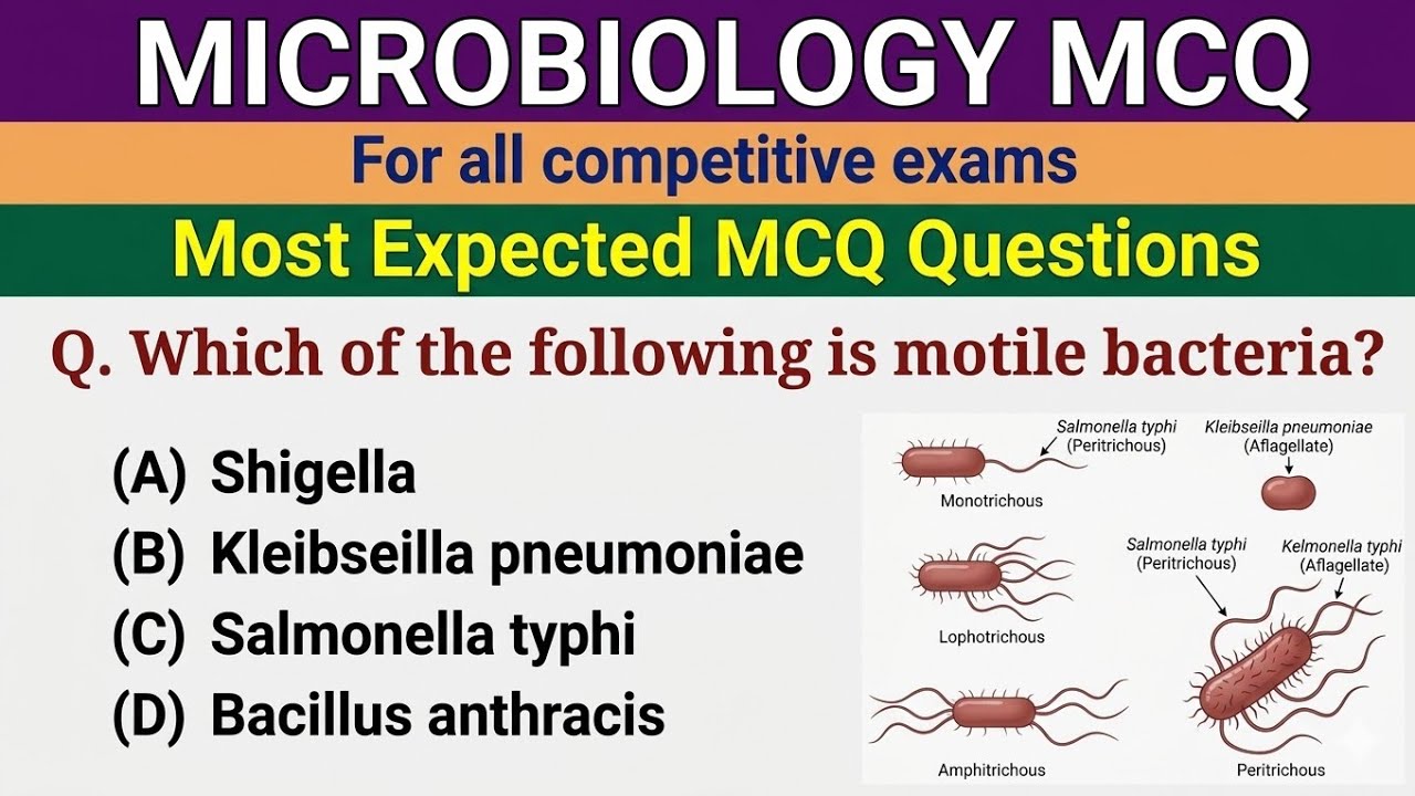 microbiology mcq questions answers || microbiology mcq || bacteria mcq || Part (5)