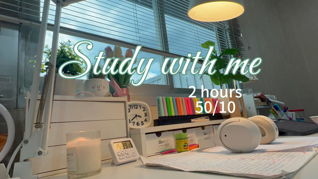 📚2 Hours STUDY WITH ME 50/10 |with music