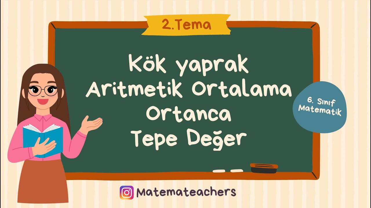 ÖĞRENİYORUZ 6. SINIF KÖK-YAPRAK, ARİTMETİK ORTALAMA ,ORTANCA, TEPE DEĞER