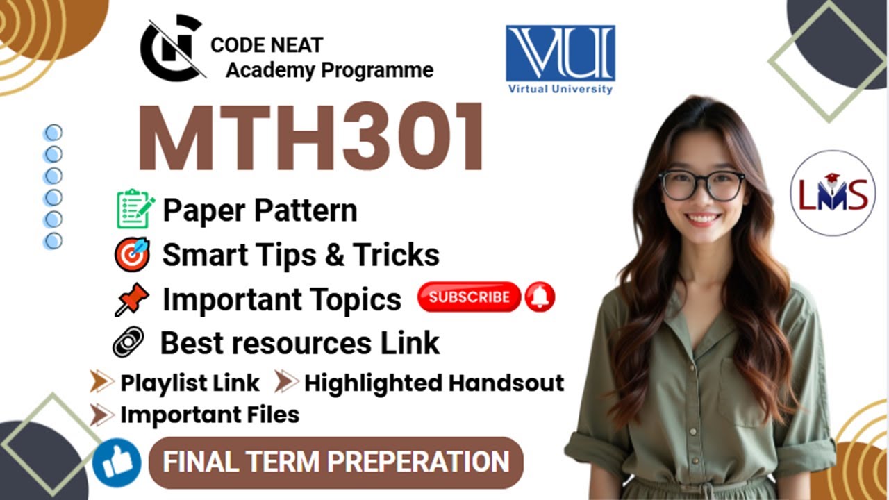 MTH301 Final Term Prep | Important Topics, MCQs, PDF Notes & Paper Strategy + Tricks | codeneat.com