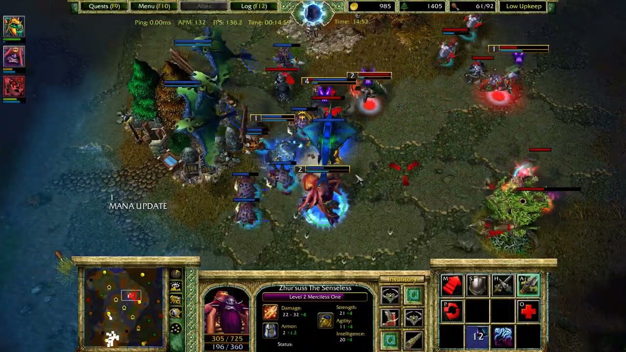 Warcraft III: Naga vs Night Elf (Normal) AI Computer
