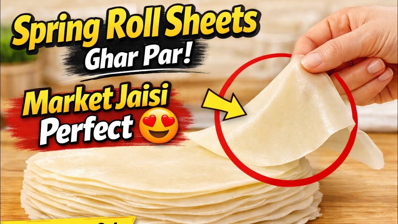3 Ingredients Homemade Spring Roll Sheets | Market Jaisi Wrapper Recipe | Perfect Spring Roll Patti