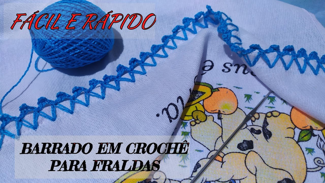 Bico em Crochê - 10 - CASEADO EM FORMA DE V PARA FRALDA