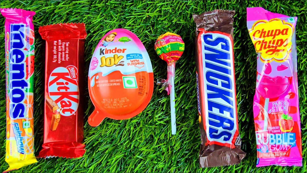 ASMR Most Popular Candys / some lots of colorful rainbow lollipop candy / unpacking chocolate eat