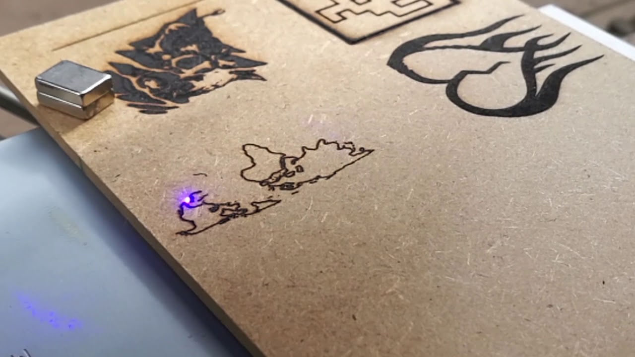 CNC Engraving Mchine from DVD-ROM parts. Laser 2500mW.