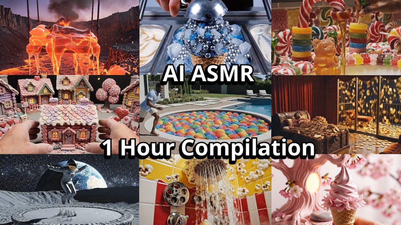 1 Hour of the Most Satisfying AI ASMR | Floating Beds, Ice Cream, Pools, Sinks, Couch, Shower & More