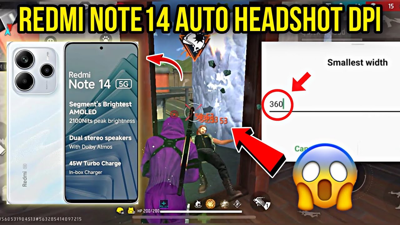 Redmi note 14 5g dpi setting free fire || Best dpi for redmi note 14 || dpi redmi smartphone