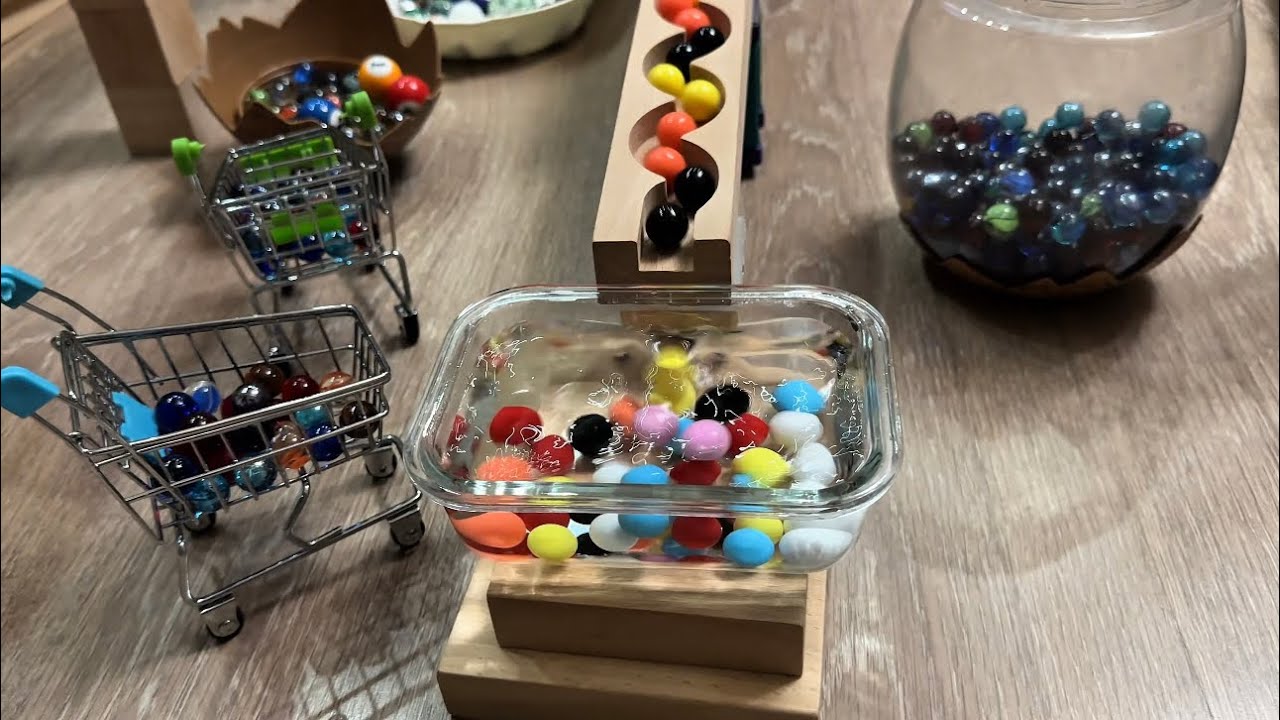 Wooden Marble Run ASMR Sounds #marblerun #relaxing #satisfying #marblesrace #ビー玉転がし#マーブルラン#マーブルランレース