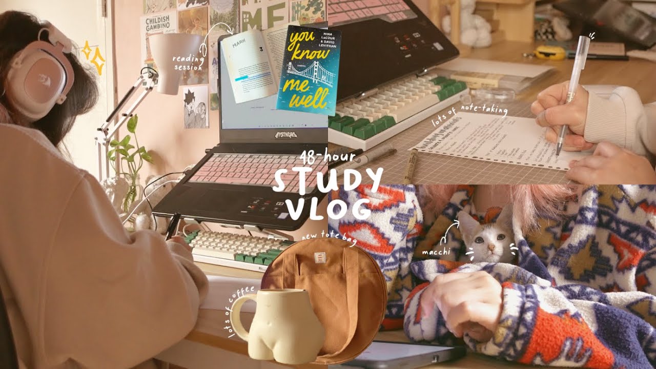 48-hour study vlog ☕ waking up at 6 am, lots of note-taking and coffee + new cat