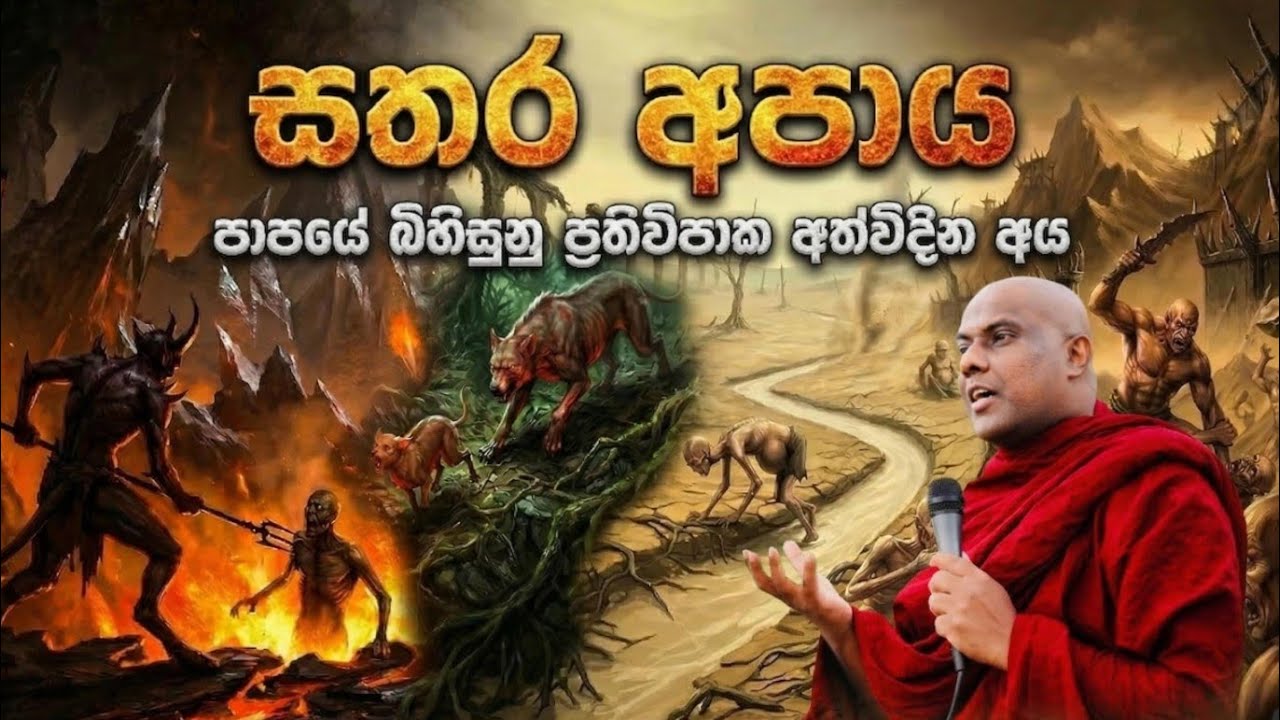 පාපයේ බිහිසුණු ප්‍රතිවිපාක ගෙවන සතර අපායේ ඇඟ කිලිපොලා යන කතාව | galigamuwe gnanadeepa thero bana 