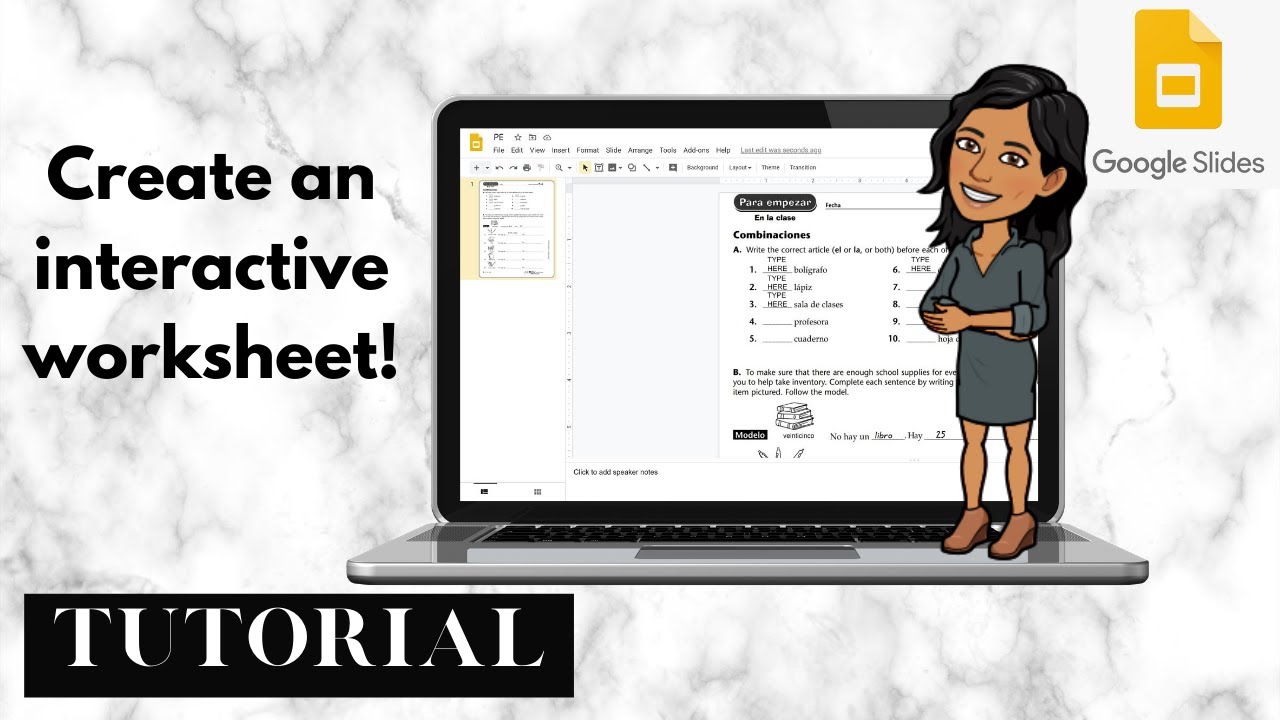 HOW TO Create Interactive Worksheets from PDF'S/Documents with GOOGLE SLIDES!