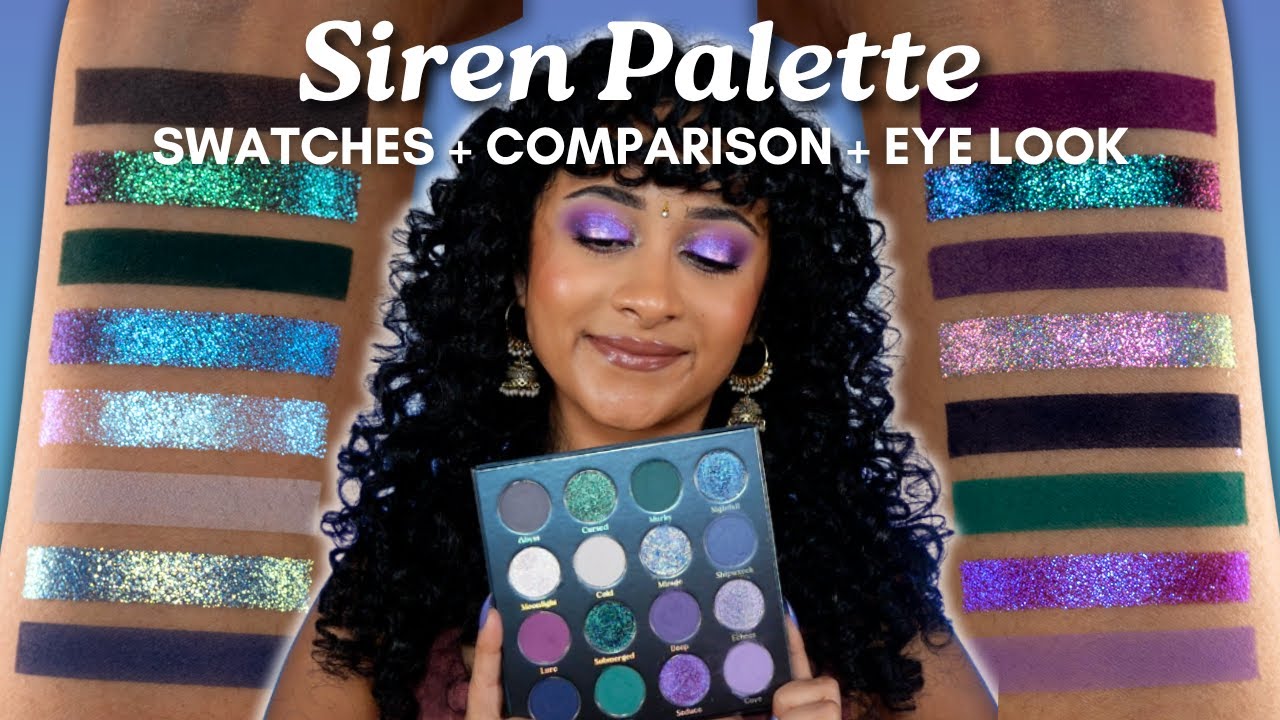 Палитра теней Submerged от Arttitude Cosmetics | Свотчи, сравнение, макияж глаз