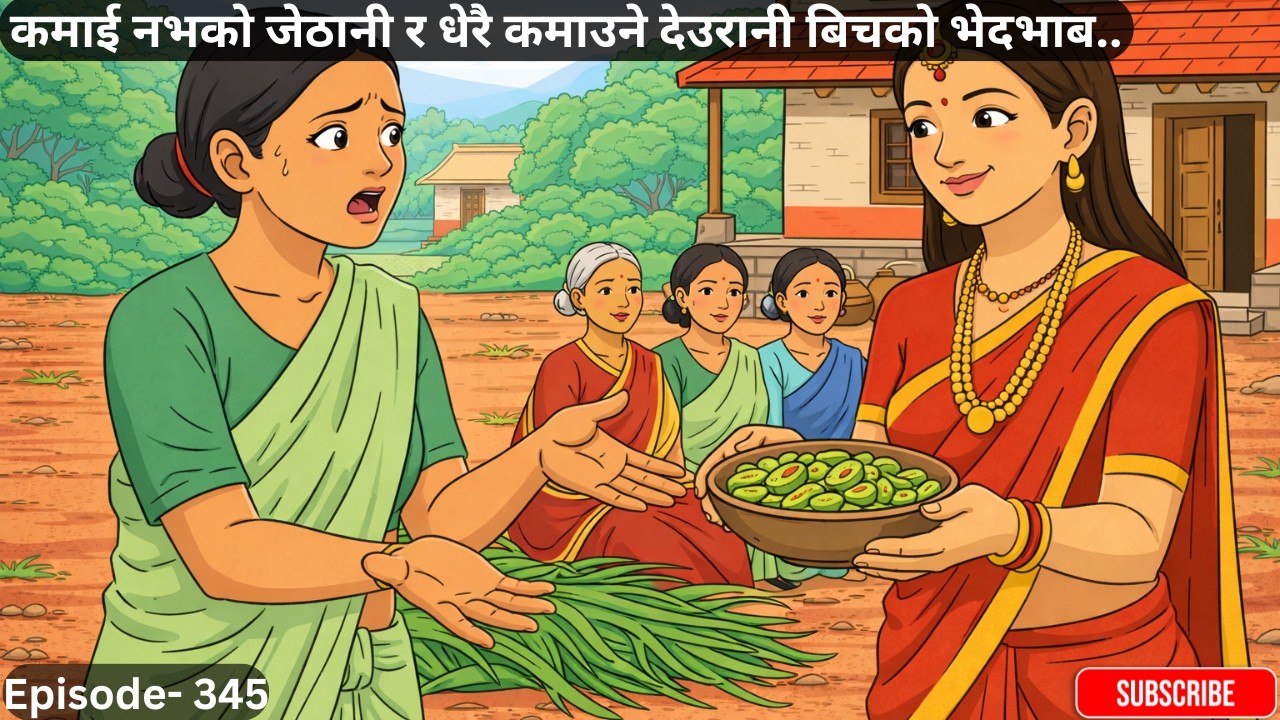 कमाई नभको जेठानी र धेरै कमाउने देउरानी बिचको भेदभाब..Episode-345 #folkstories #folktales #storytime