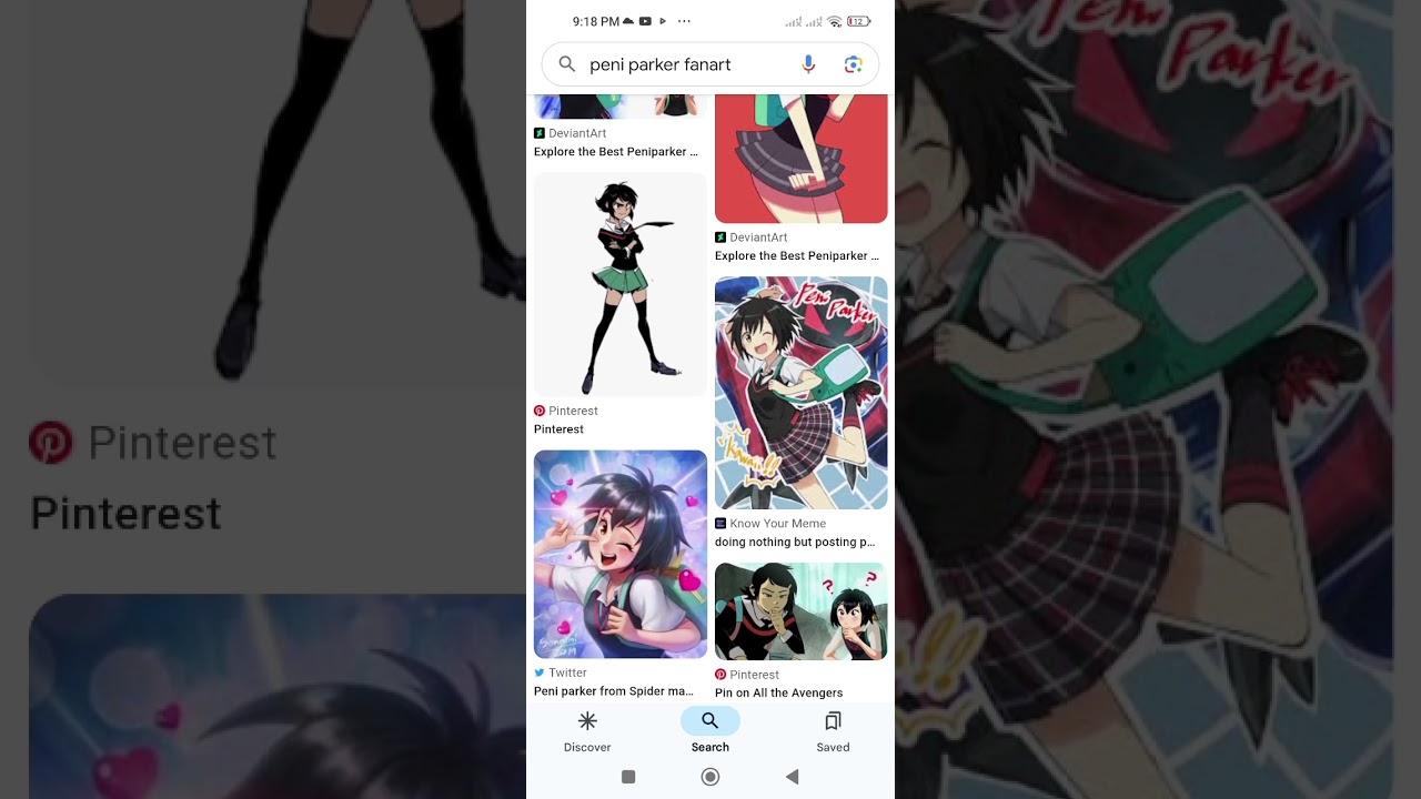 scrolling until I find weird fanart of Peni Parker #intothespiderverse #peniparker #google #fanart
