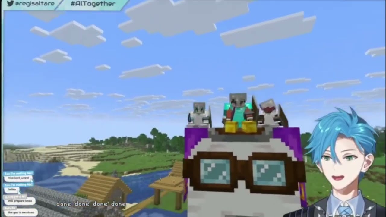 Altare, Hakka, Jurard & Ruze Riding the Ghast on Top of the World! All POVs! #holostars #holostarsen
