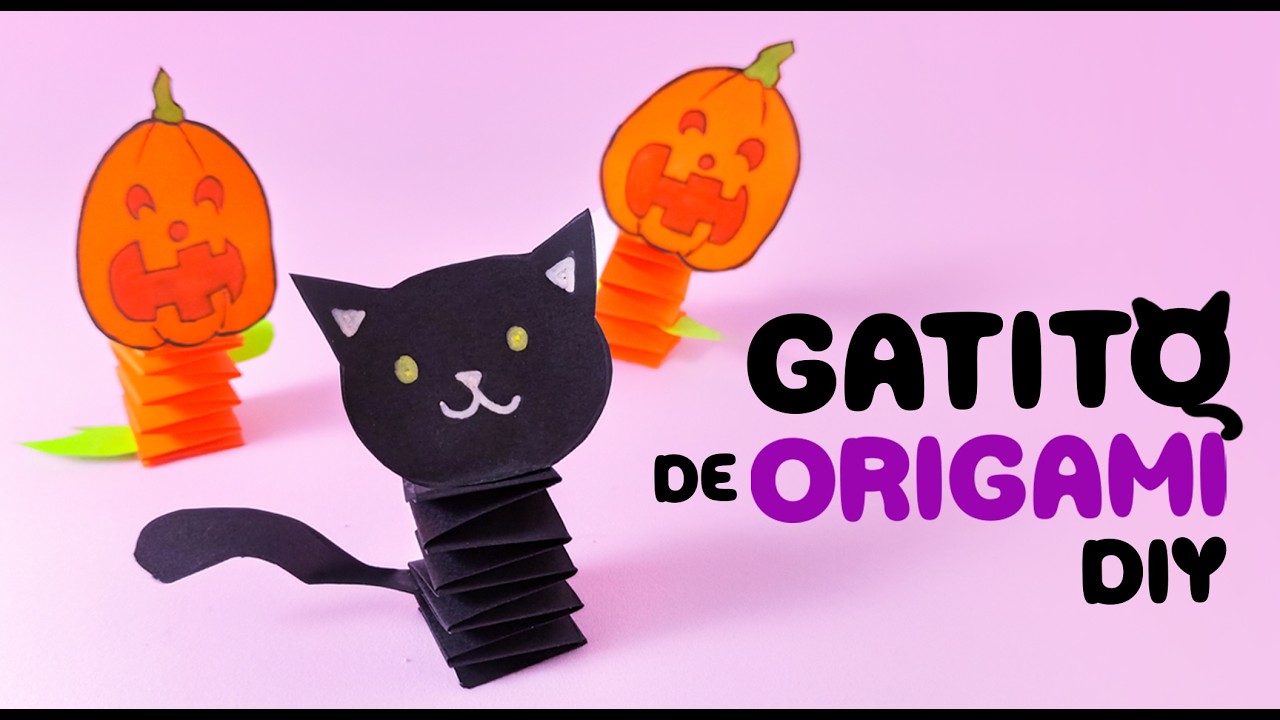 Como Hacer un Gato Negro de Halloween Paso a Paso | Origami de Halloween Facil con Papel DIY