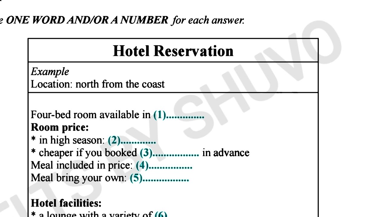 Hotel Reservation listening practice test with answers | IELTS Final Exam | Ep 9