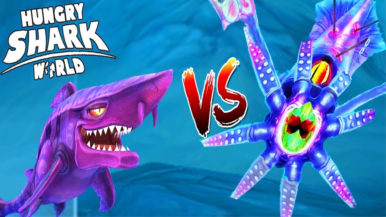 Hungry Shark World - Dark Magic Shark VS Giant Squid Boss - Android Gameplay [FHD]