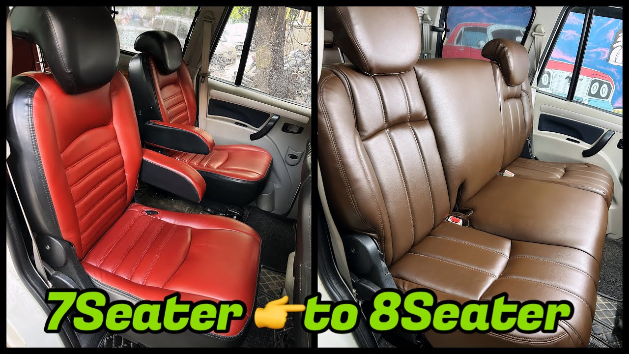 MAHINDRA SCORPIO CAPTAIN SEATS CONVERTED TO SOFA seats 7seater to 8seater #mahindra #scorpio #car