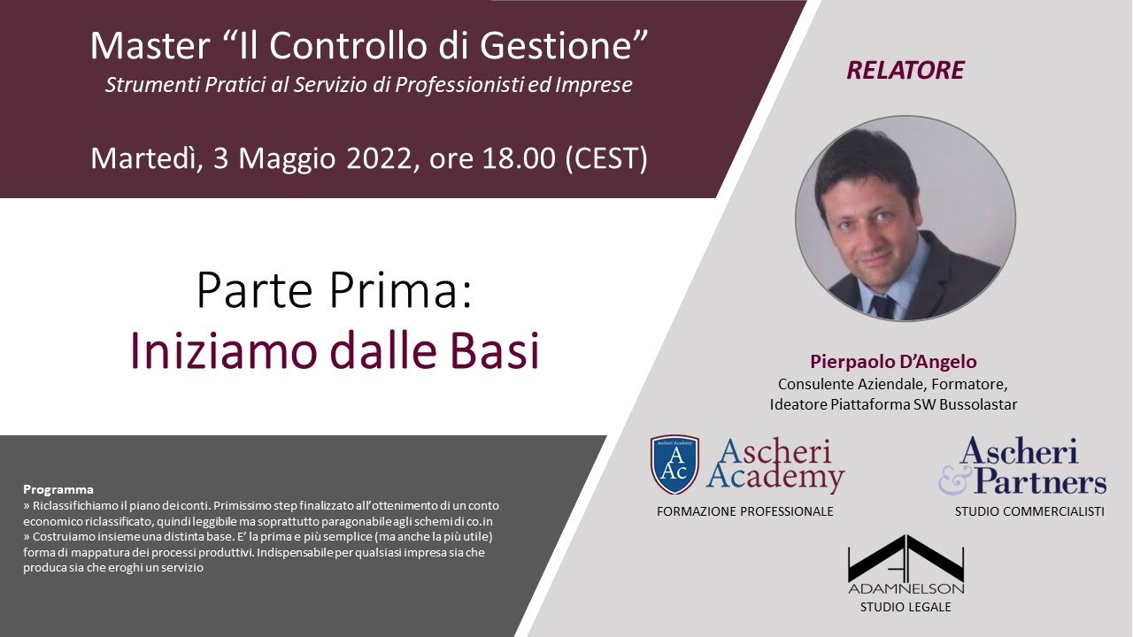 Master “Il Controllo di Gestione” - Parte Prima: 