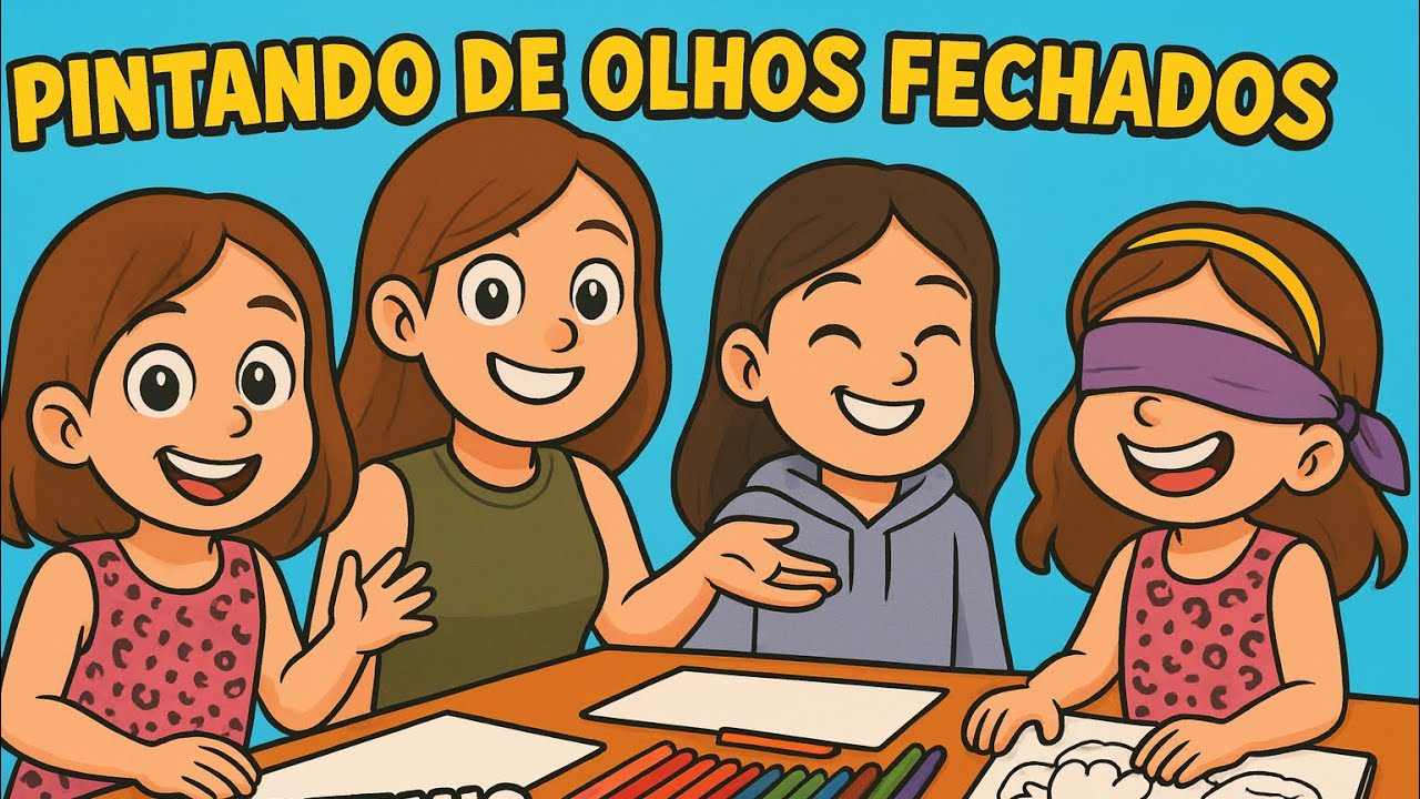 DESAFIO: Pintando com os Olhos Vendados! 😂🎨 (gêmeas + Isis)