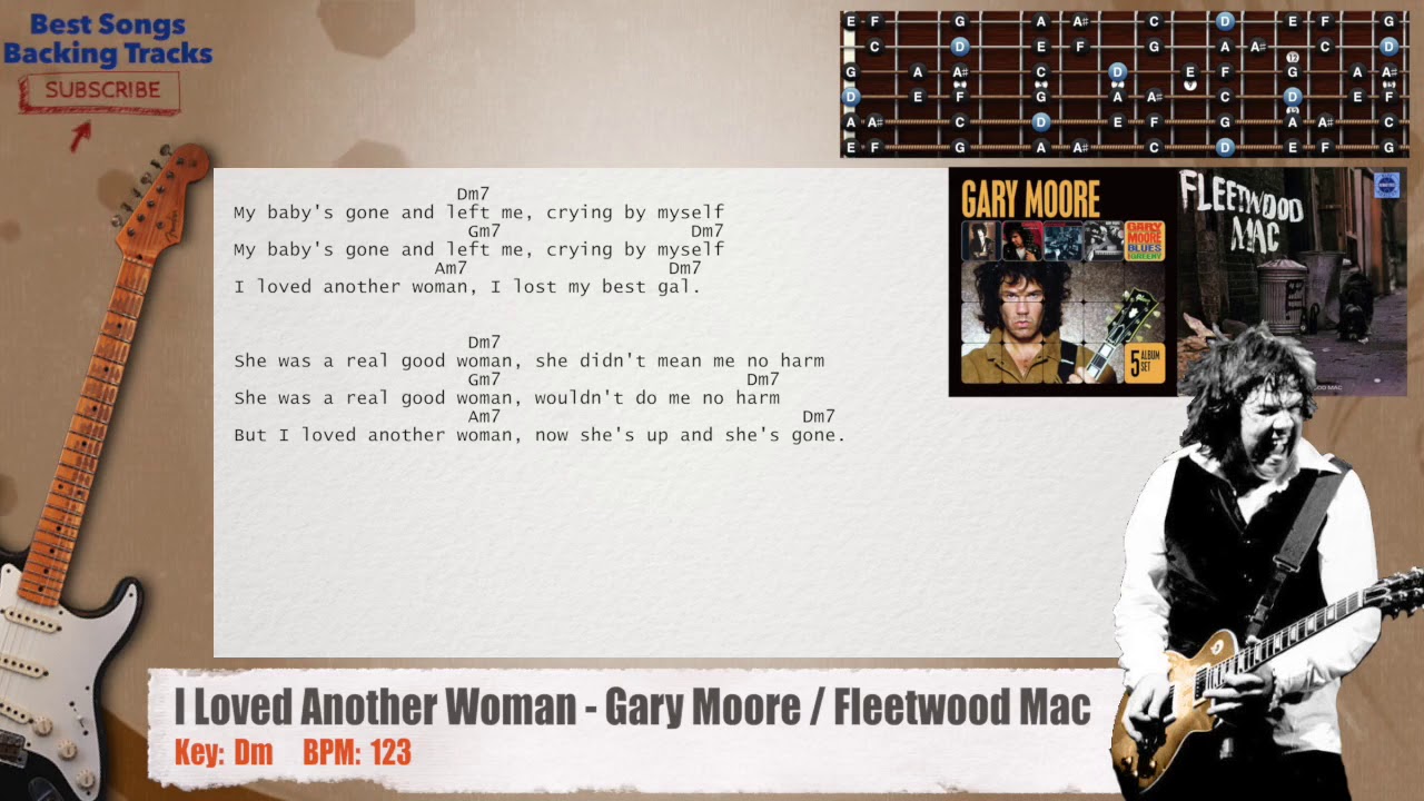 🎸 I Loved Another Woman - Gary Moore / Fleetwood Mac Guitar Backing Track with chords and lyrics