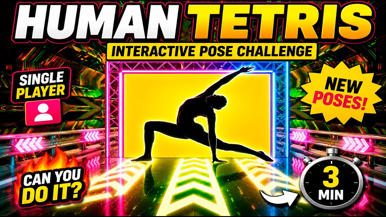 HUMAN TETRIS | Solo Challenge | Interactive Workout | Immersive Warm Up | Full Body Fitness Game