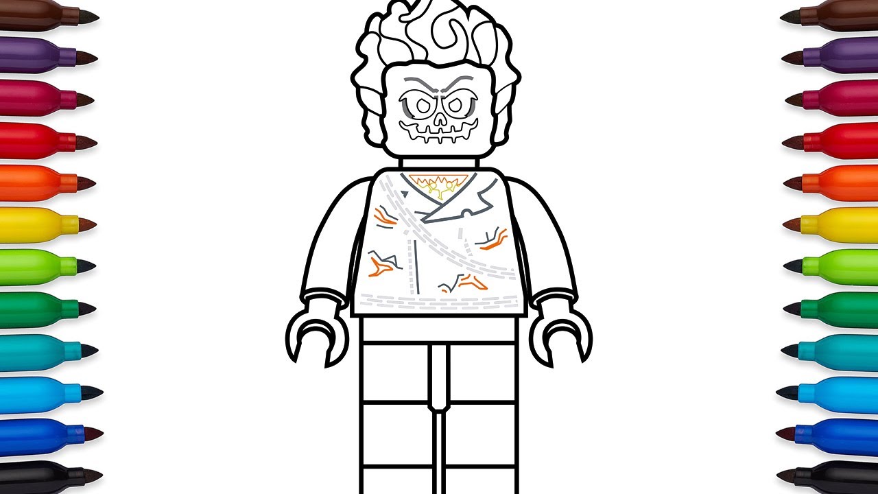 How to draw Lego Ghost Rider - Marvel Superheroes - coloring pages