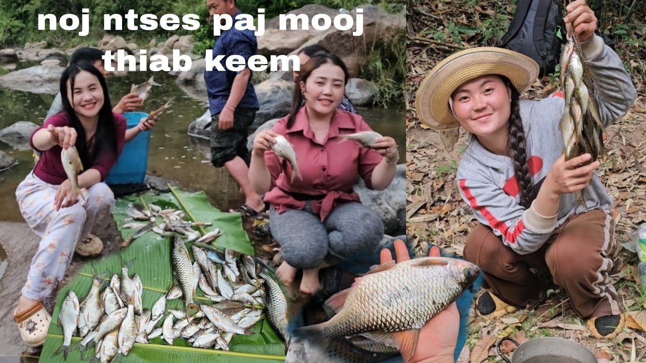 Coj dab laug zeb thiab txiv ntxawm peb mus noj ntses