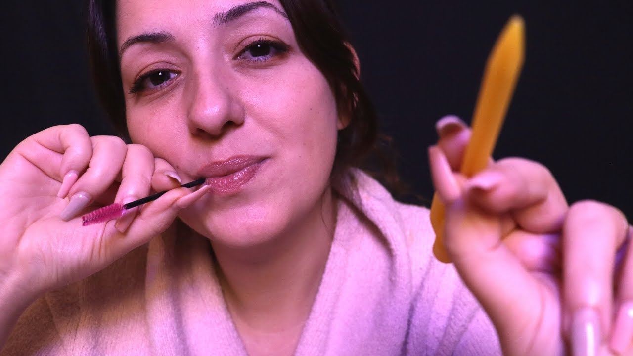 ASMR Türkçe | YOĞUN AĞIZ SESLERİ & SPOOLIE NIBBLING | Tracing | Fırça Kemirme😁 | Noms | Mouth Sounds