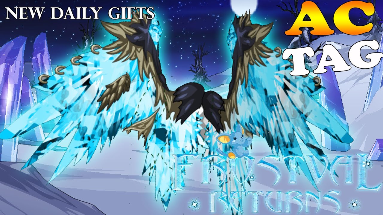 AQW NEW ICE WEPT RARE WINGS l PERMAFROST DRAGON GIFTS /JOIN SKADESPASS (FROSTVAL 2025)
