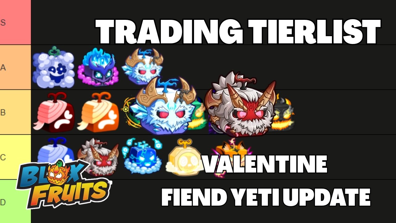 Blox Fruits Fruit Trading Tierlist (UPDATE 30 VALENTINES FIEND YETI UPDATE)