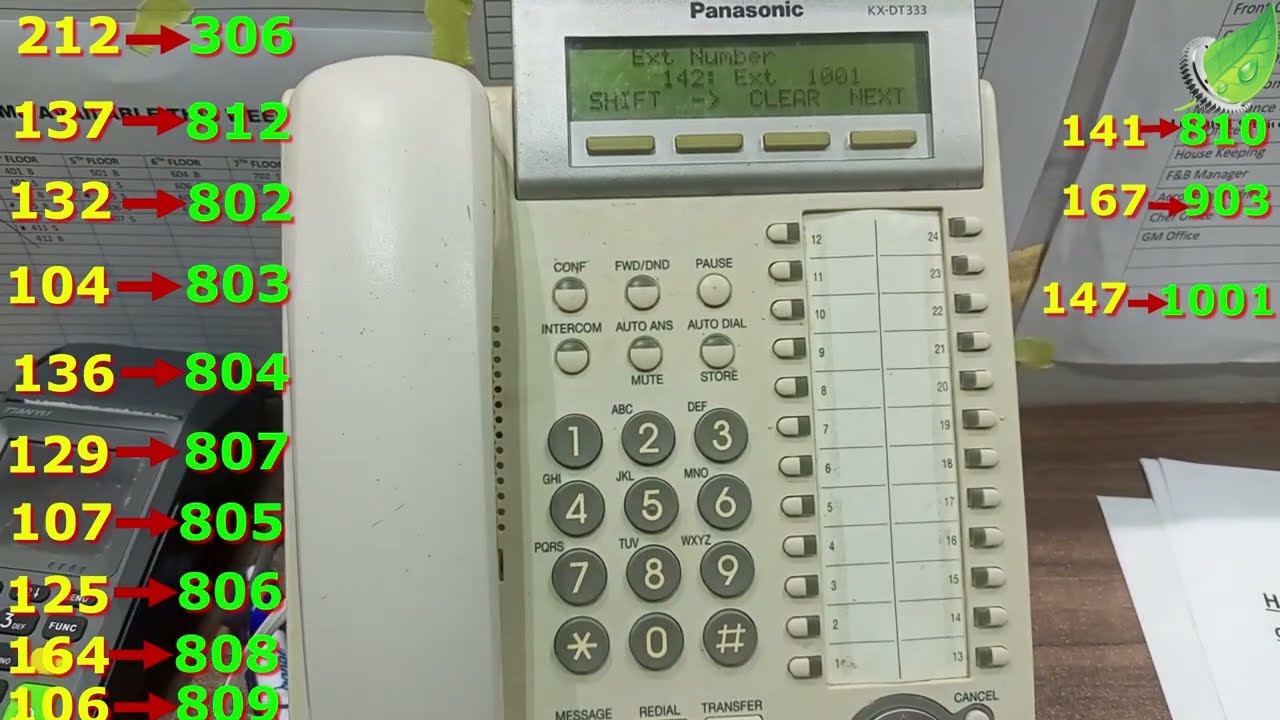 Изменение/перенос внутреннего номера в УАТС Panasonic
