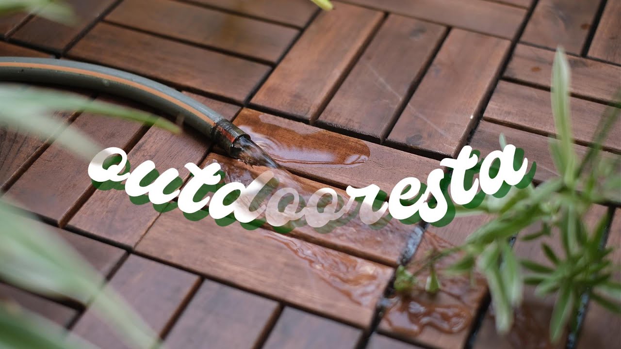 Outdooresta Interlocking Deck Tile Outdoor Acacia Wood Patio Tiles Floor Balcony Decorations #deck